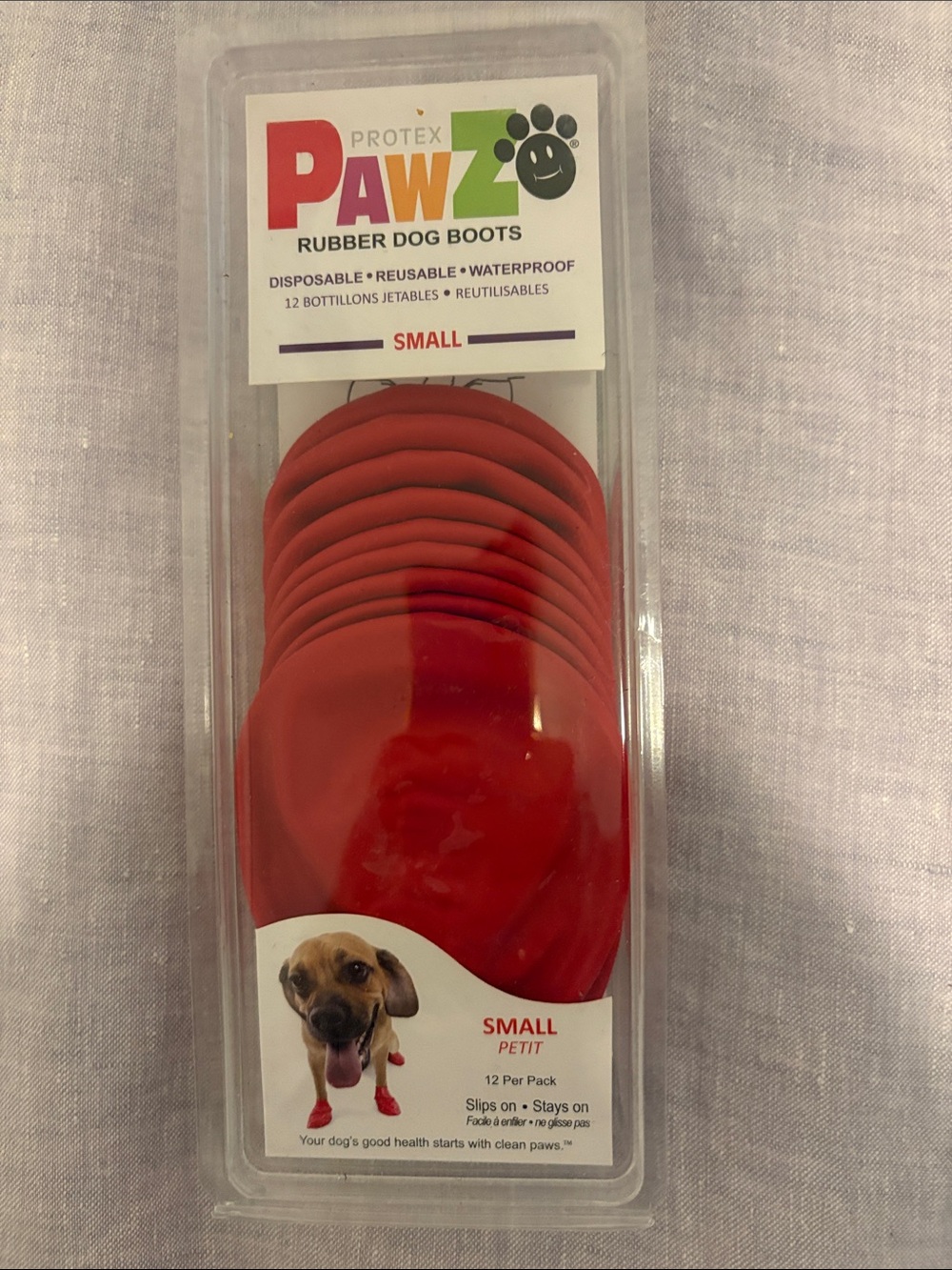 PAWZ Red Rubber Dog Boots - Small Pack